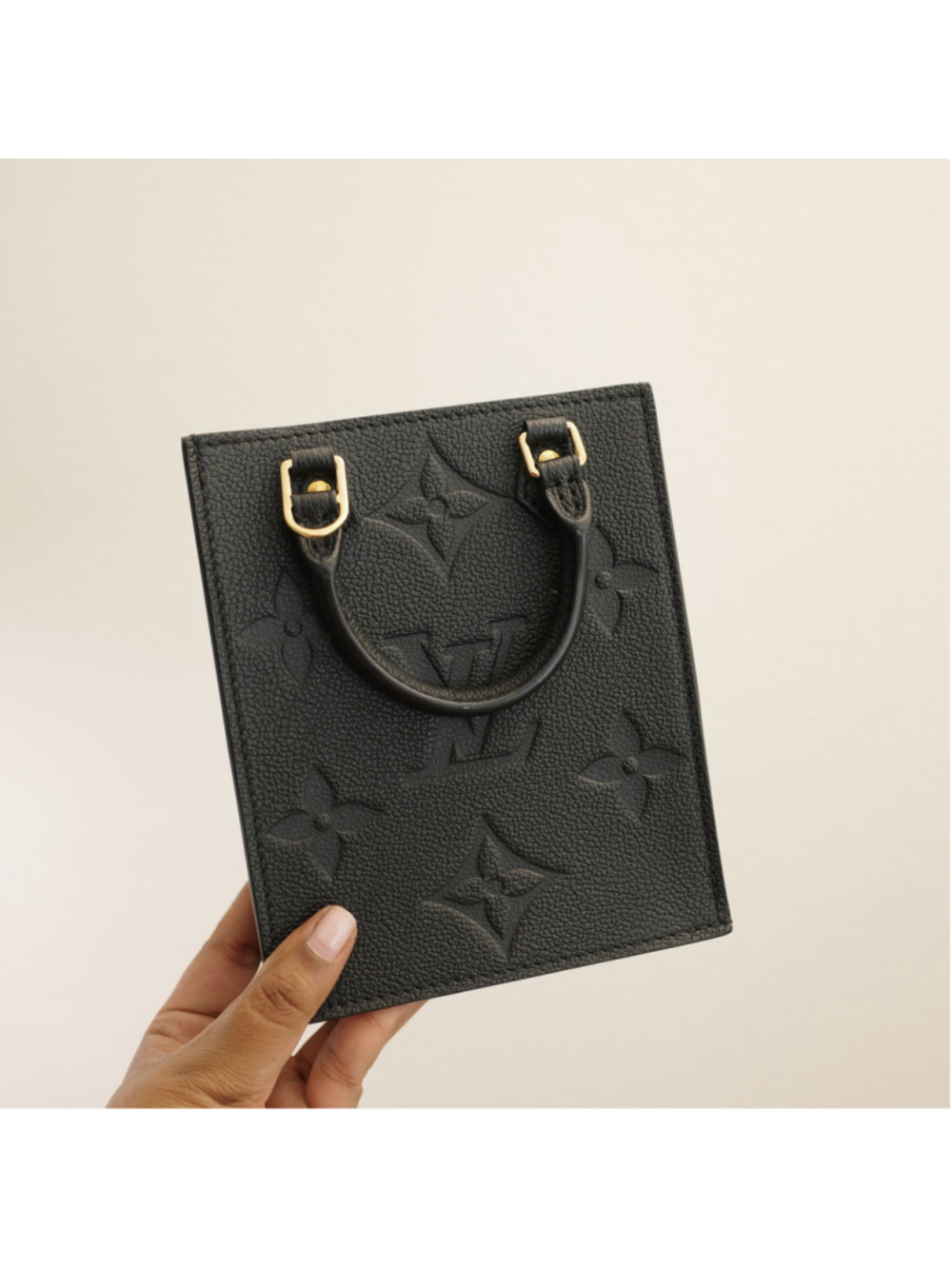 LOUIS VUITTON Petit Sac Plat Black Empreinte Leather - Picture 4 of 11